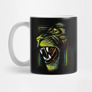 Lion Head - Colorful Roaring Lion Mug